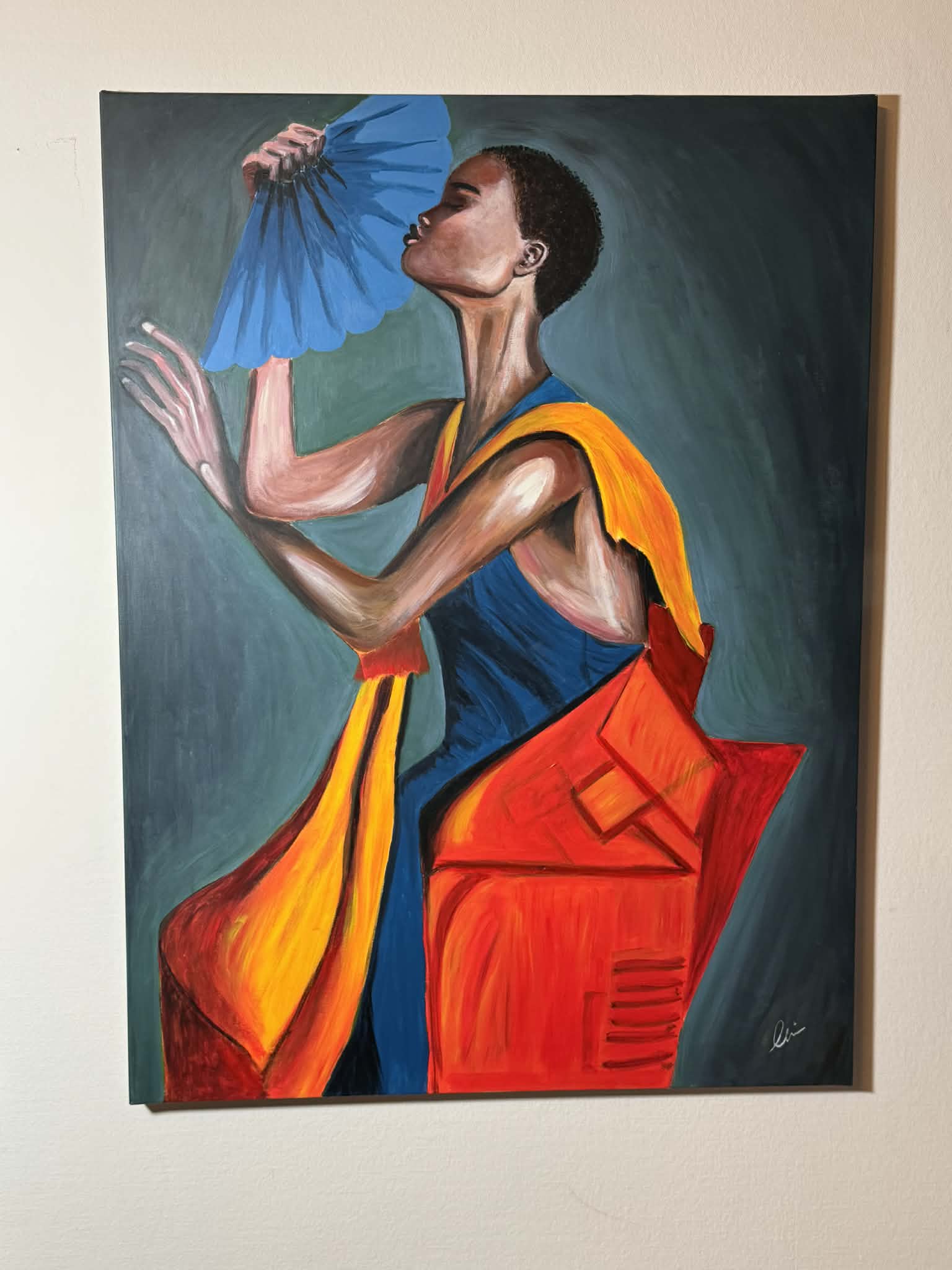 Damen med den Blå Vifte